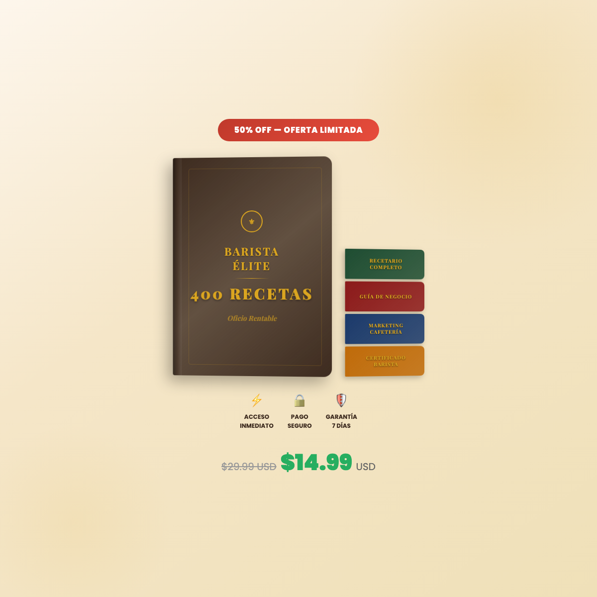 BARISTA ÉLITE: EL SISTEMA DE 400 RECETAS + 4 BONUS DE REGALO